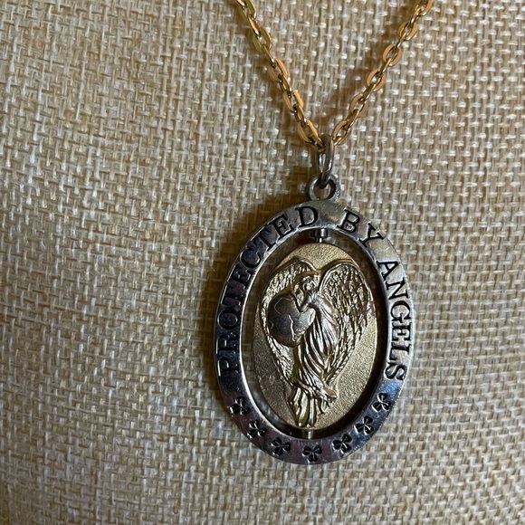 Double Sided Silver and Gold Angel Pendant - Picture 3 of 8